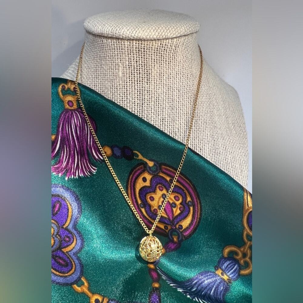 JUDY LEE VINTAGE 1950s Sphere Gold Tone Necklace 9”